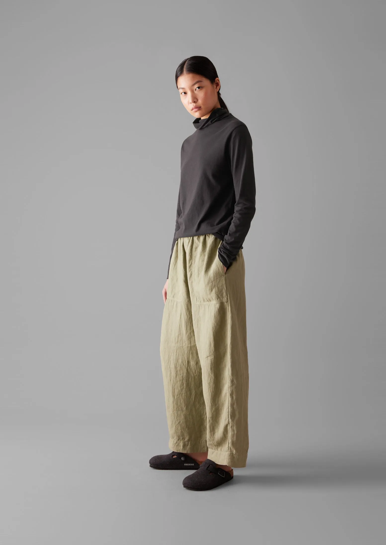 High Neck Brushed Cotton Tee | Soft Charcoal sold by TOAST product image thumbnail 5