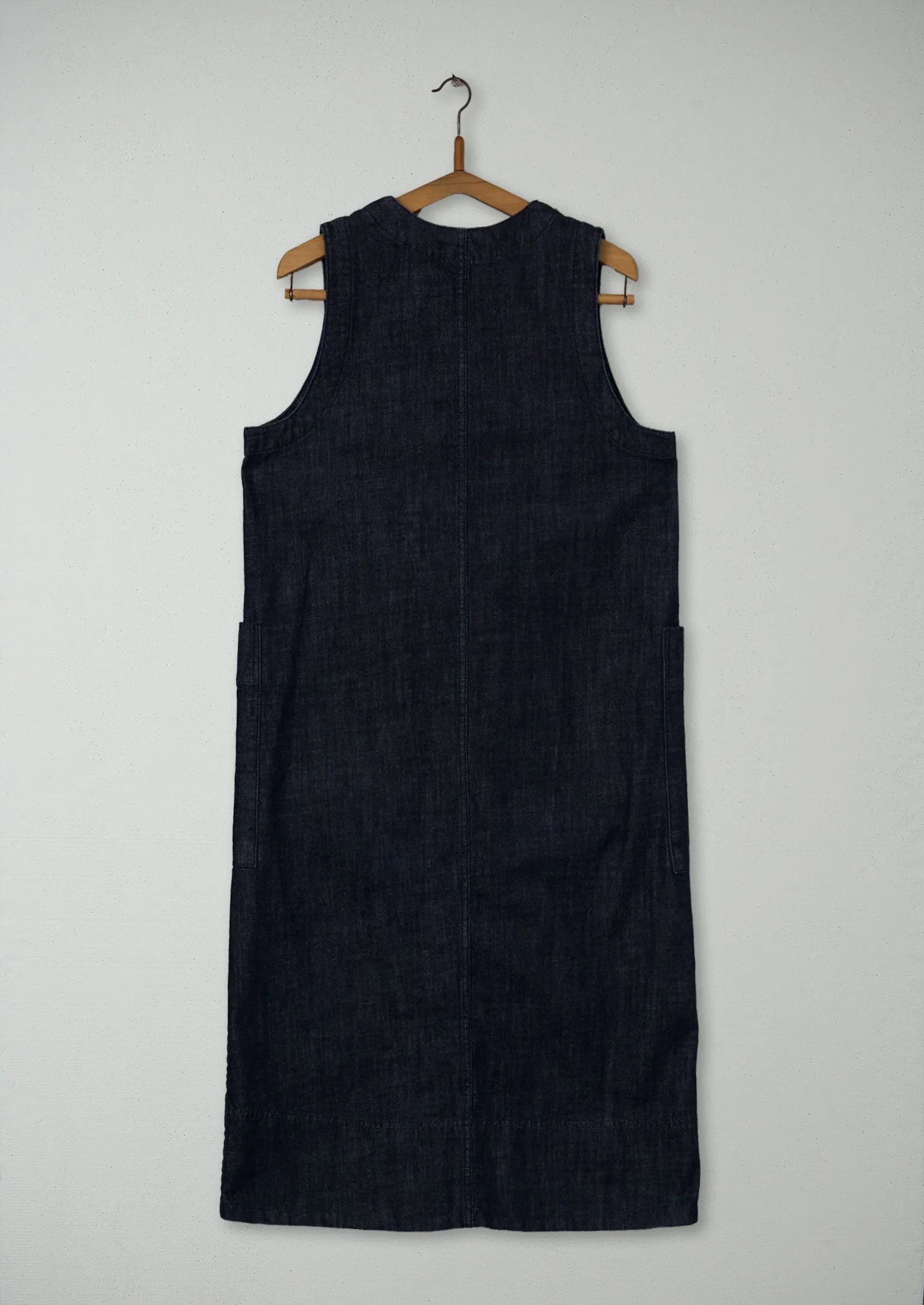Reworn Denim Pinafore Dress Size 12 (972) | Indigo sold by TOAST product image thumbnail 2