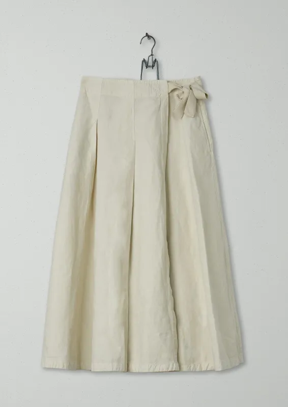 Reworn Cotton Linen Wrap Skirt Size 12 (174) | Parchment sold by TOAST