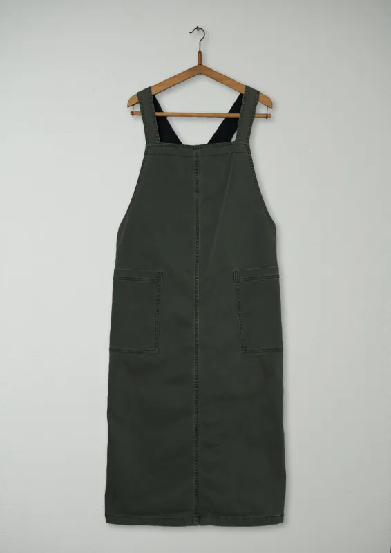 Reworn Cotton Twill Pinafore Dress Size 14 (949) | Fern sold by TOAST