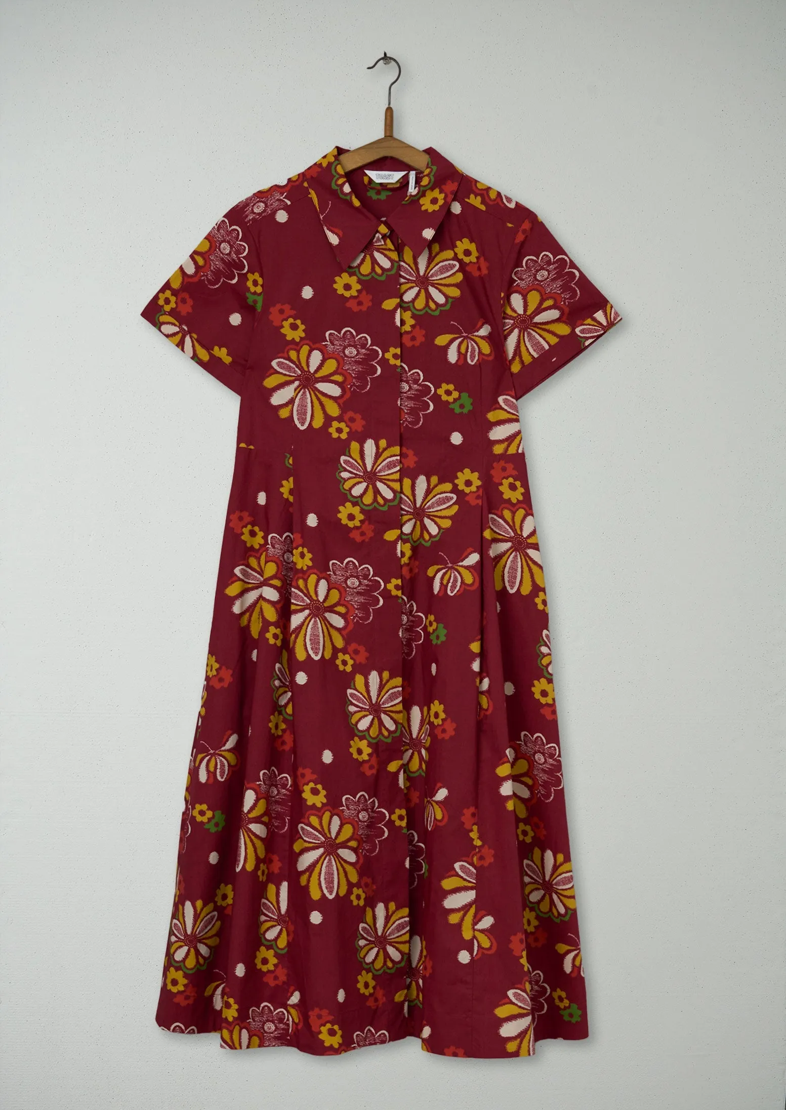 Reworn Aster Print Dress Size 8 (1046) | Crimson sold by TOAST
