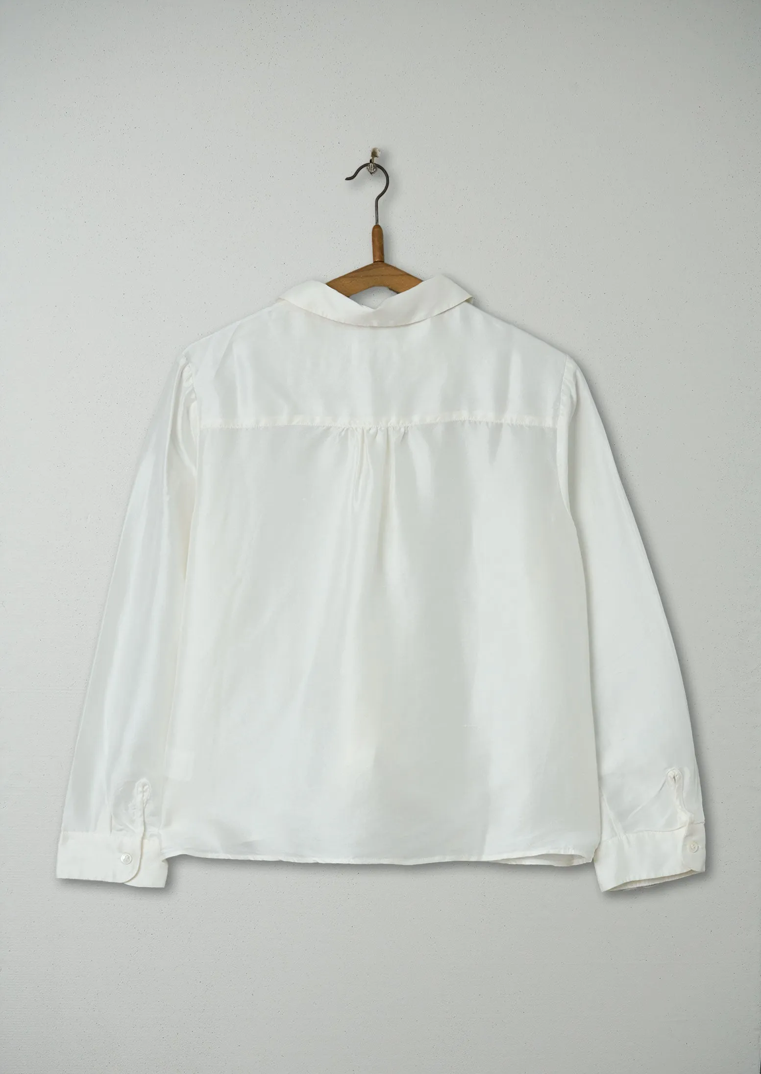 Reworn Silk Dupion Ruffle Shirt Size 8 (520) | Egg Shell sold by TOAST product image thumbnail 2