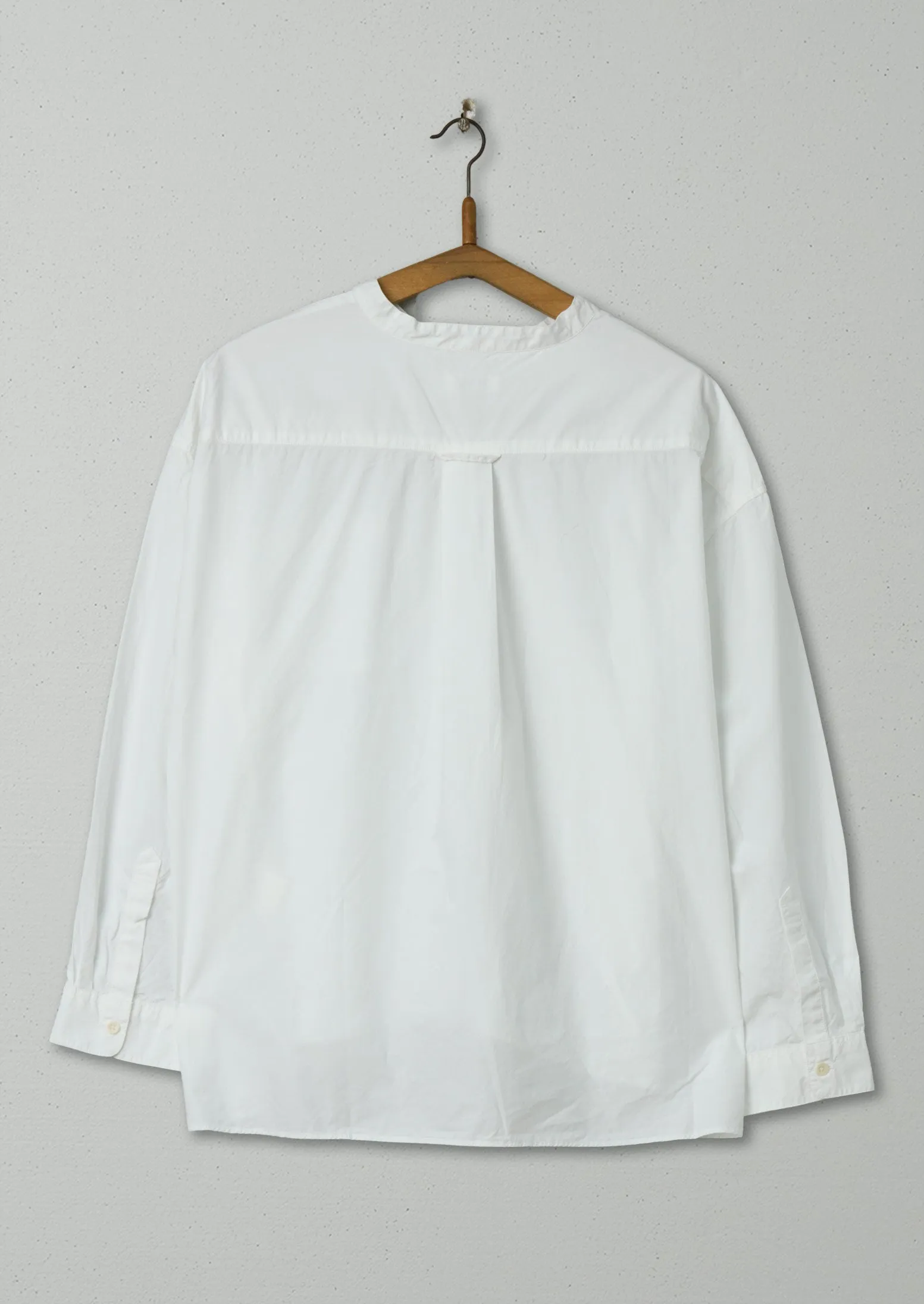Reworn Poplin Collarless Shirt Size S (520) | White sold by TOAST product image thumbnail 2