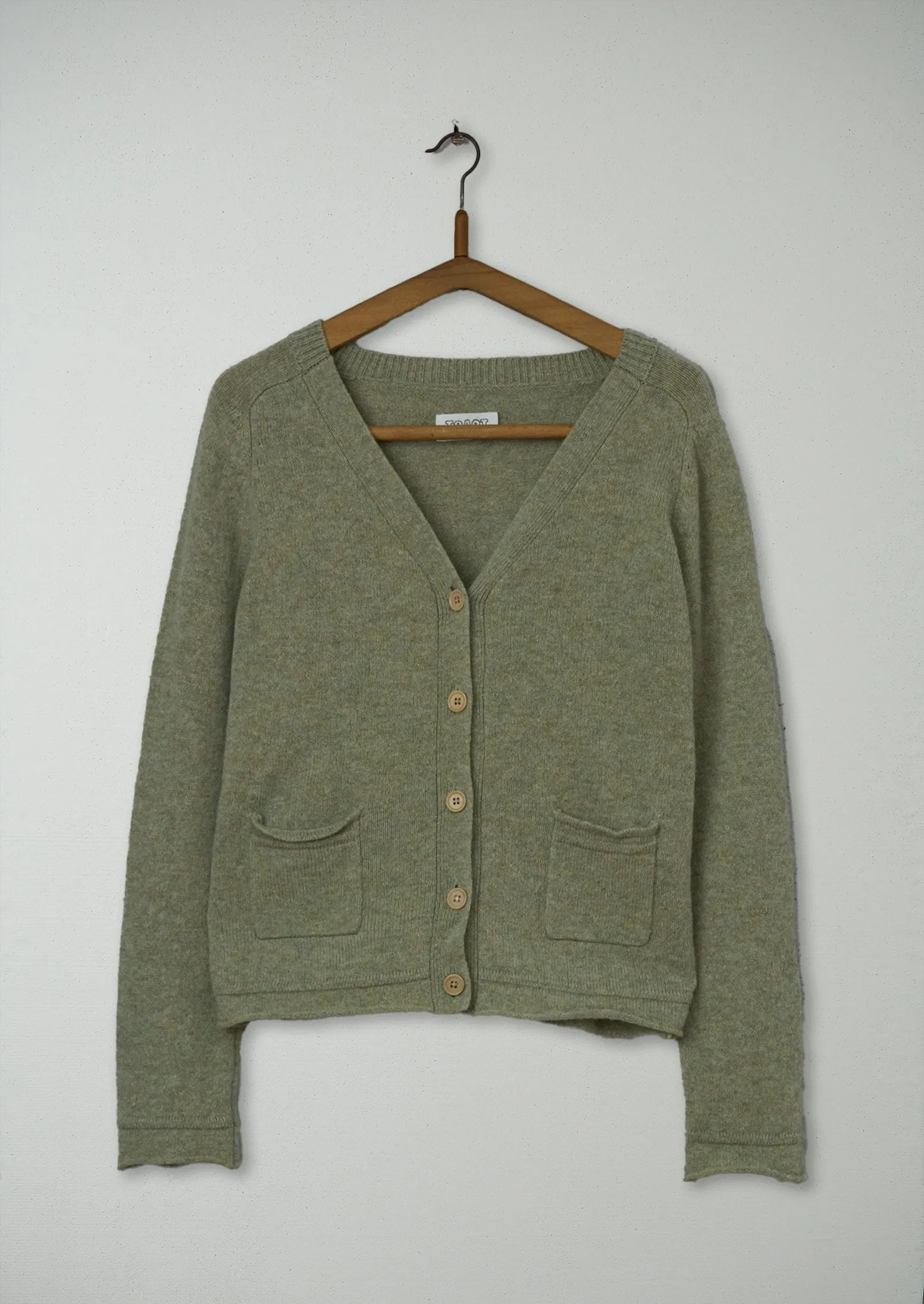 Reworn Lambswool Swing Cardigan Size 12 (343) | Pistachio sold by TOAST