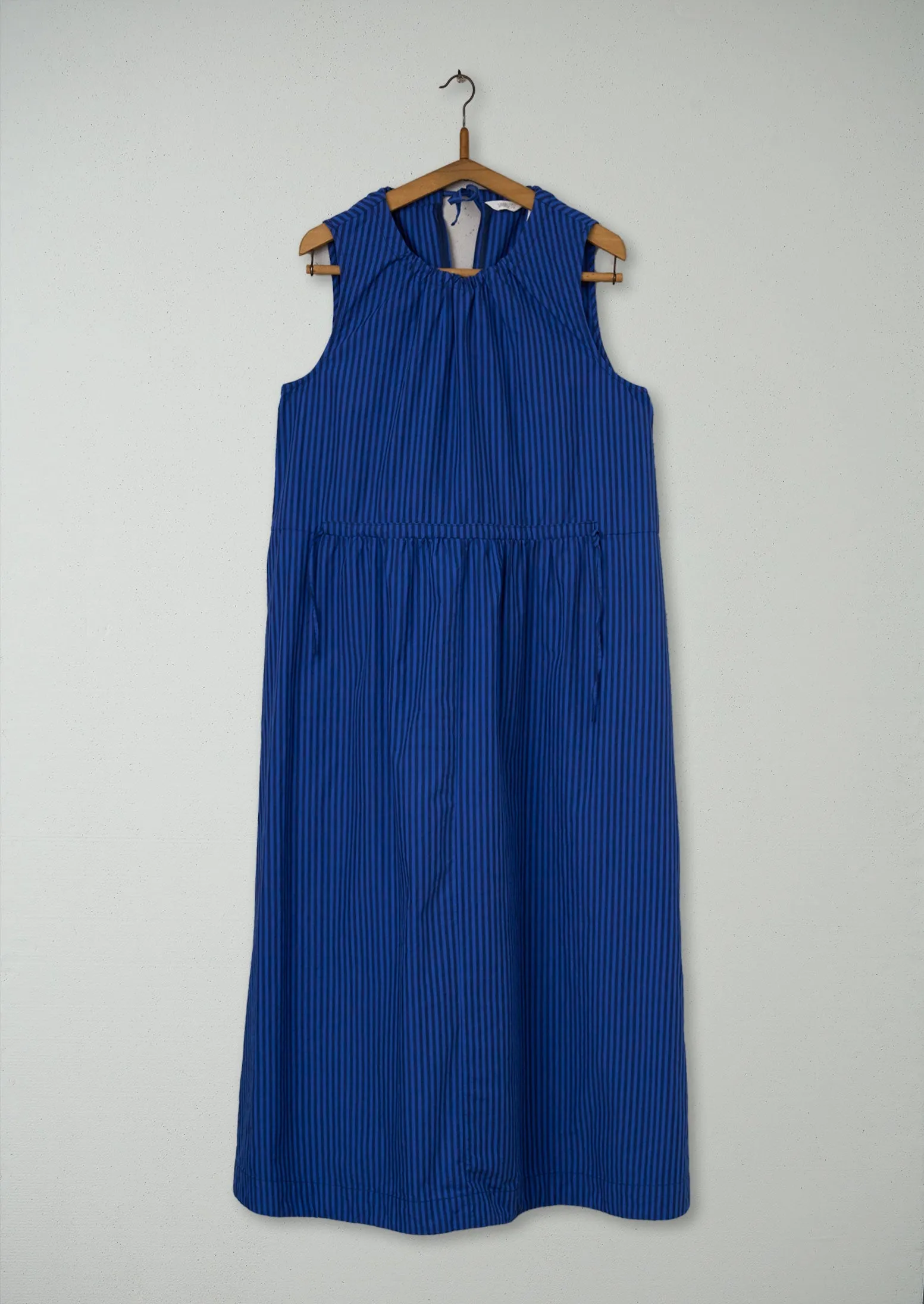 Reworn Cotton Poplin Stripe Dress Size 14 (987) | Celtic Blue sold by TOAST