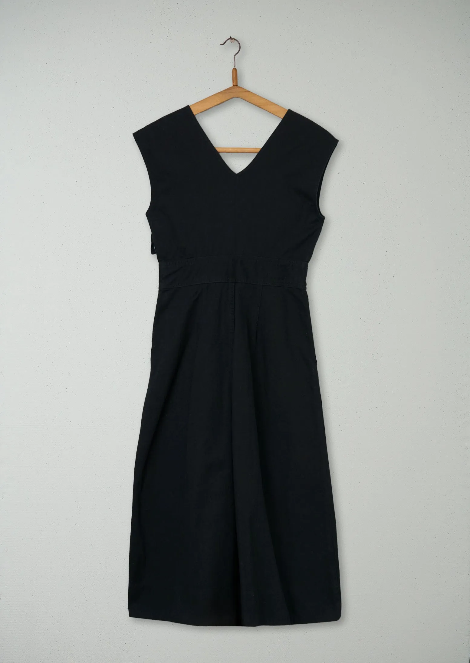 Reworn Brushed Sateen V Neck Dress Size 6 (943) | Soft Black sold by TOAST product image thumbnail 2