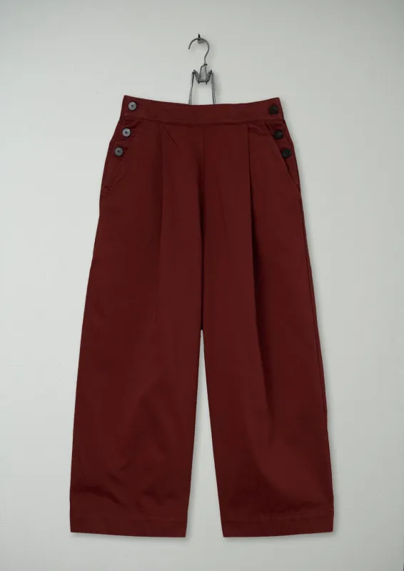 Reworn Sateen Culottes Size 6 (657) | Burnt Red sold by TOAST
