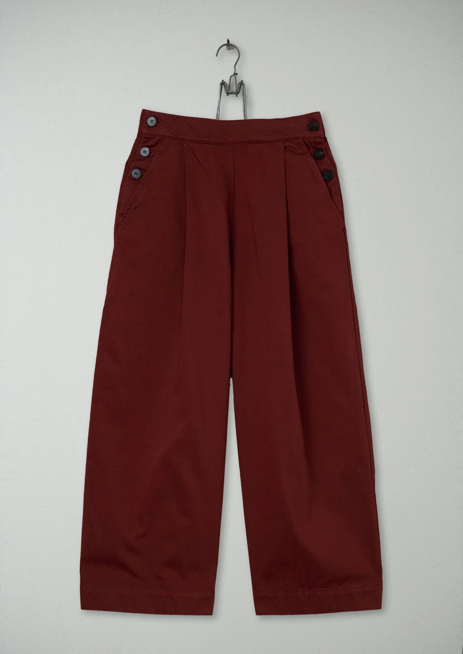 Reworn Sateen Culottes Size 6 (657) | Burnt Red sold by TOAST