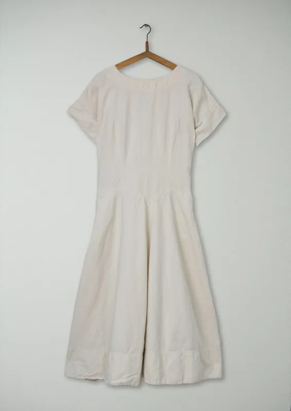 Reworn Cotton Linen Dress Size 14 (1069) | Parchment sold by TOAST