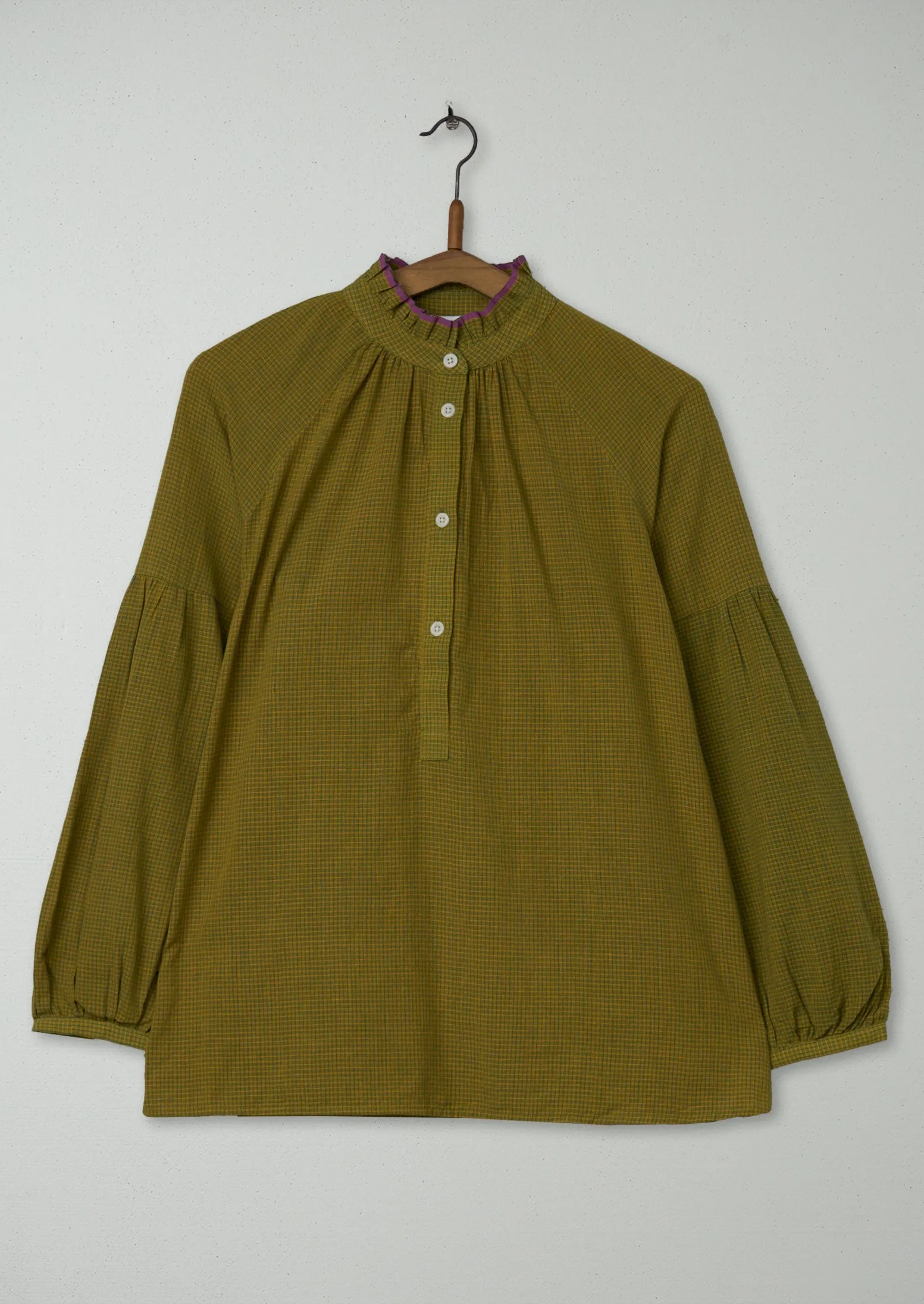 Reworn Check Cotton Shirt Size 8 (573) | Citron Vert sold by TOAST