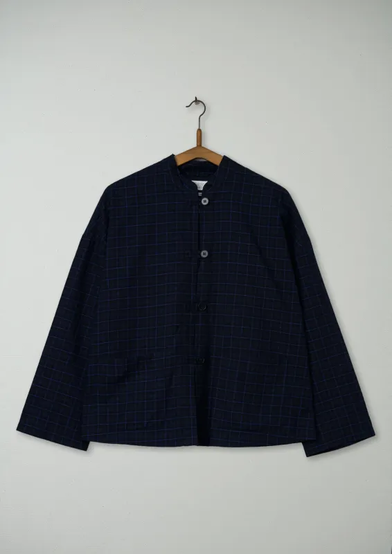 Reworn Cotton Linen Easy Jacket Size 6 (141) | Navy sold by TOAST