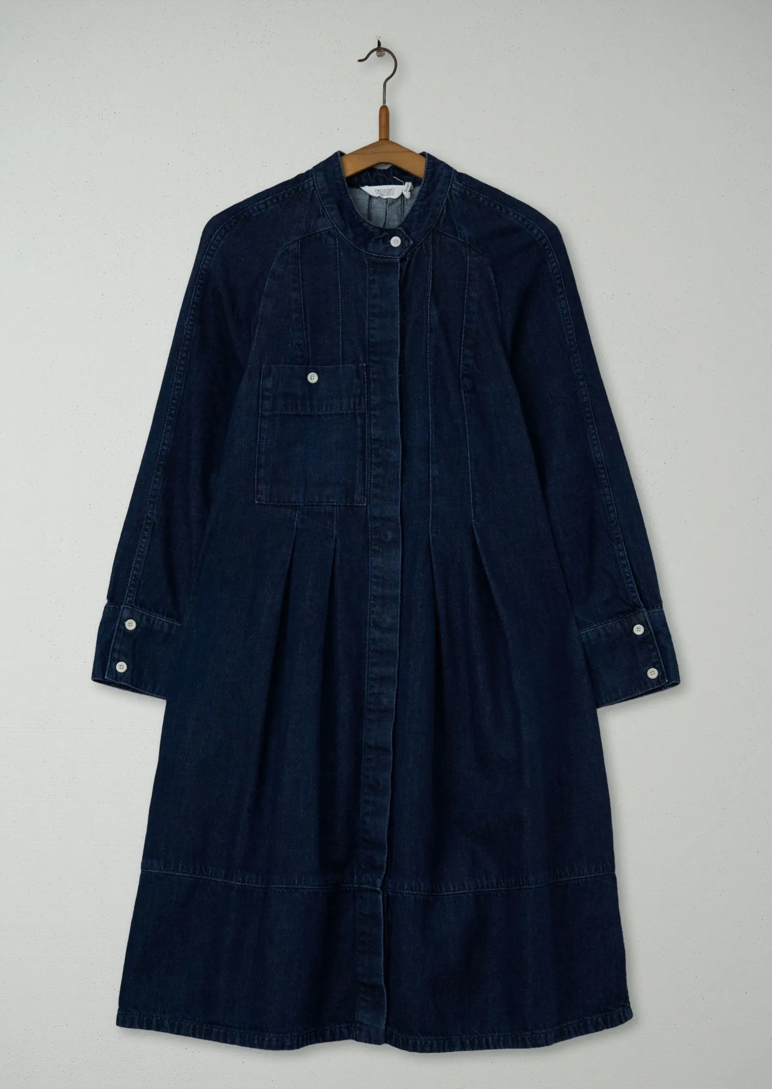 Reworn Denim Workwear Dress Size 6 (1090) | Indigo sold by TOAST