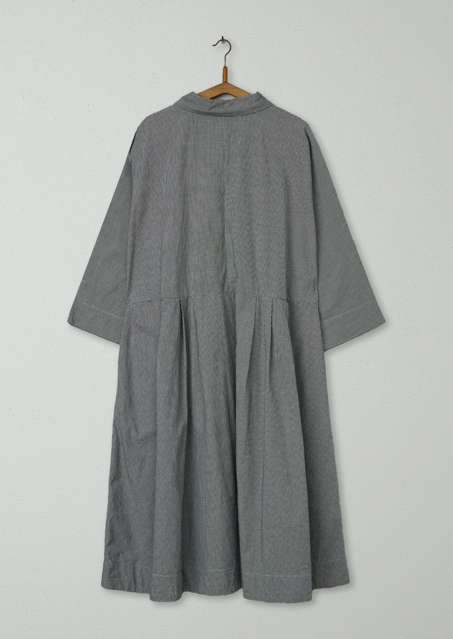 Reworn Micro Gingham Cotton Dress Size L (1097) | Slate/Ecru sold by TOAST product image thumbnail 2