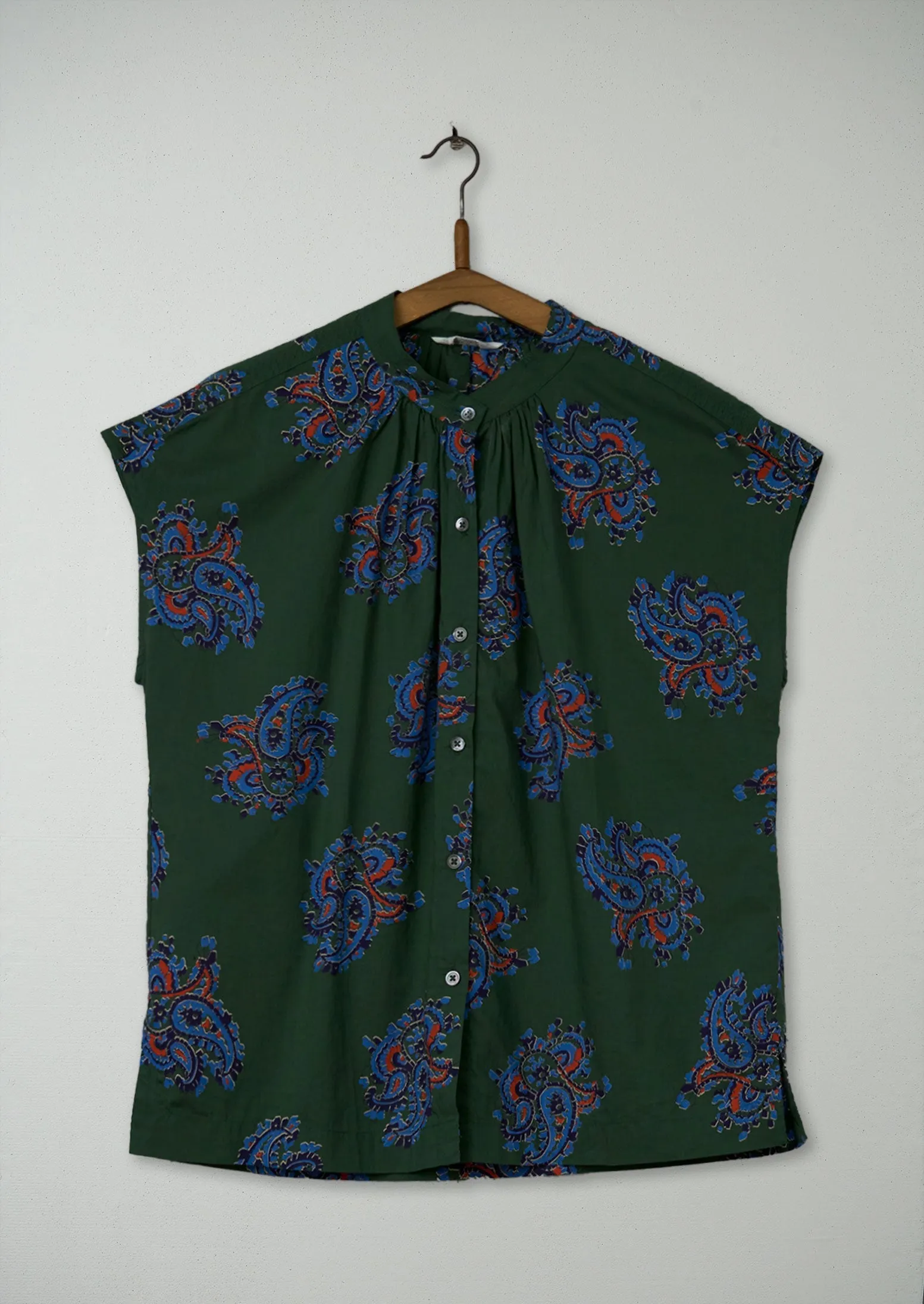 Reworn Paisley Print Cotton Size 8 (588) | Forest Green sold by TOAST