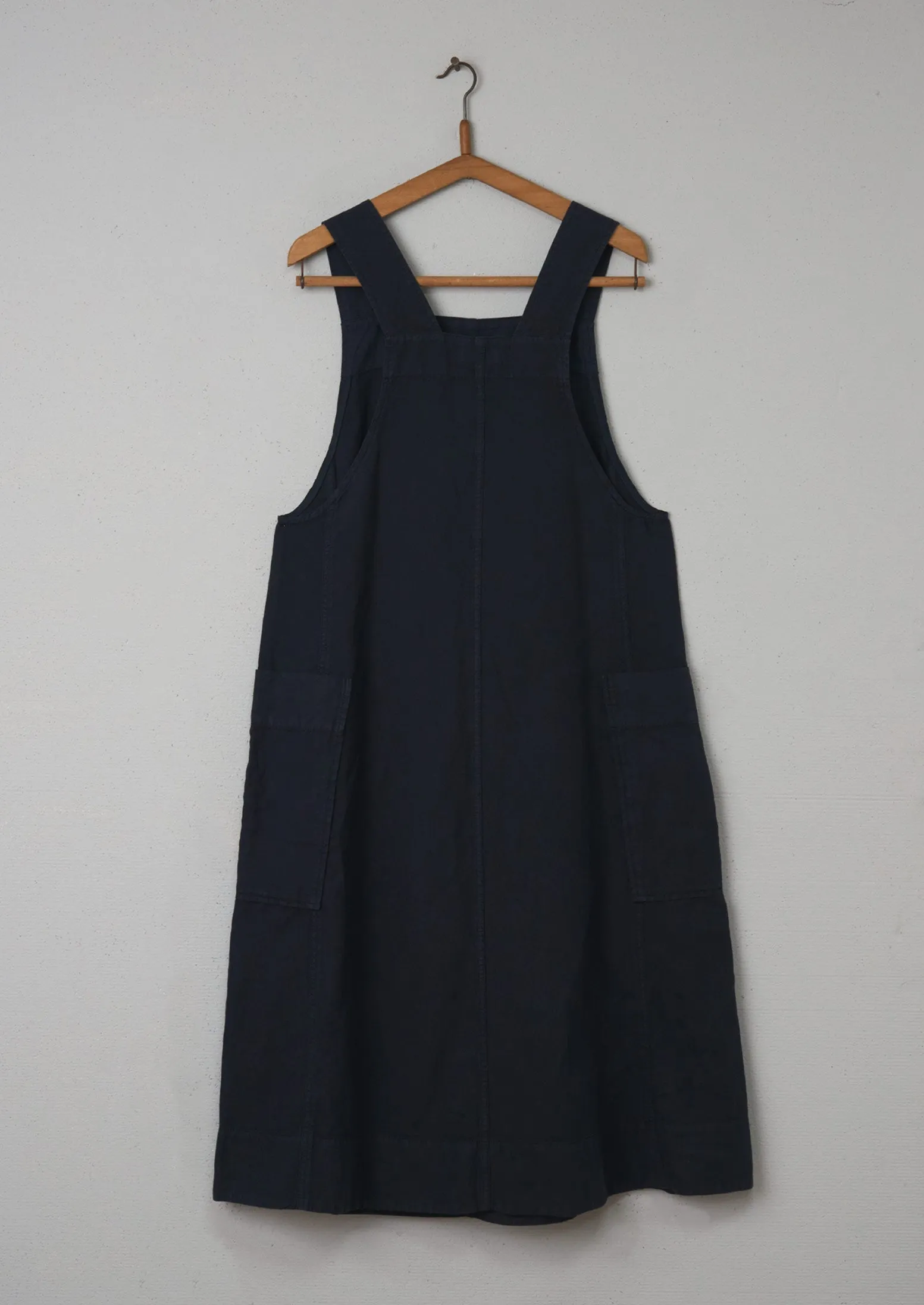 Reworn Cotton Linen Pinafore Dress Size 16 (1111) | Slate sold by TOAST product image thumbnail 2