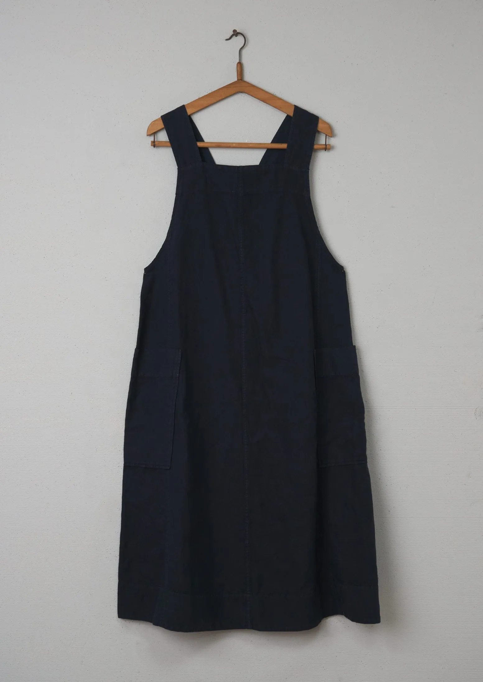 Reworn Cotton Linen Pinafore Dress Size 16 (1111) | Slate sold by TOAST