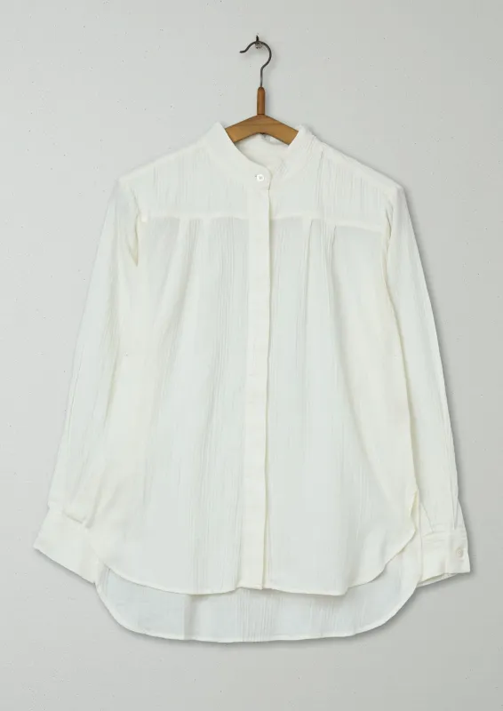 Reworn Cotton Herringbone Yoke Shirt Size 6 (612) | Ecru sold by TOAST