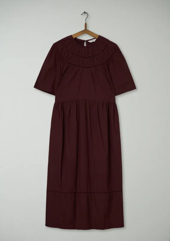 Reworn Circle Neck Poplin Dress Size 12 (1115) | Brown Ochre sold by TOAST