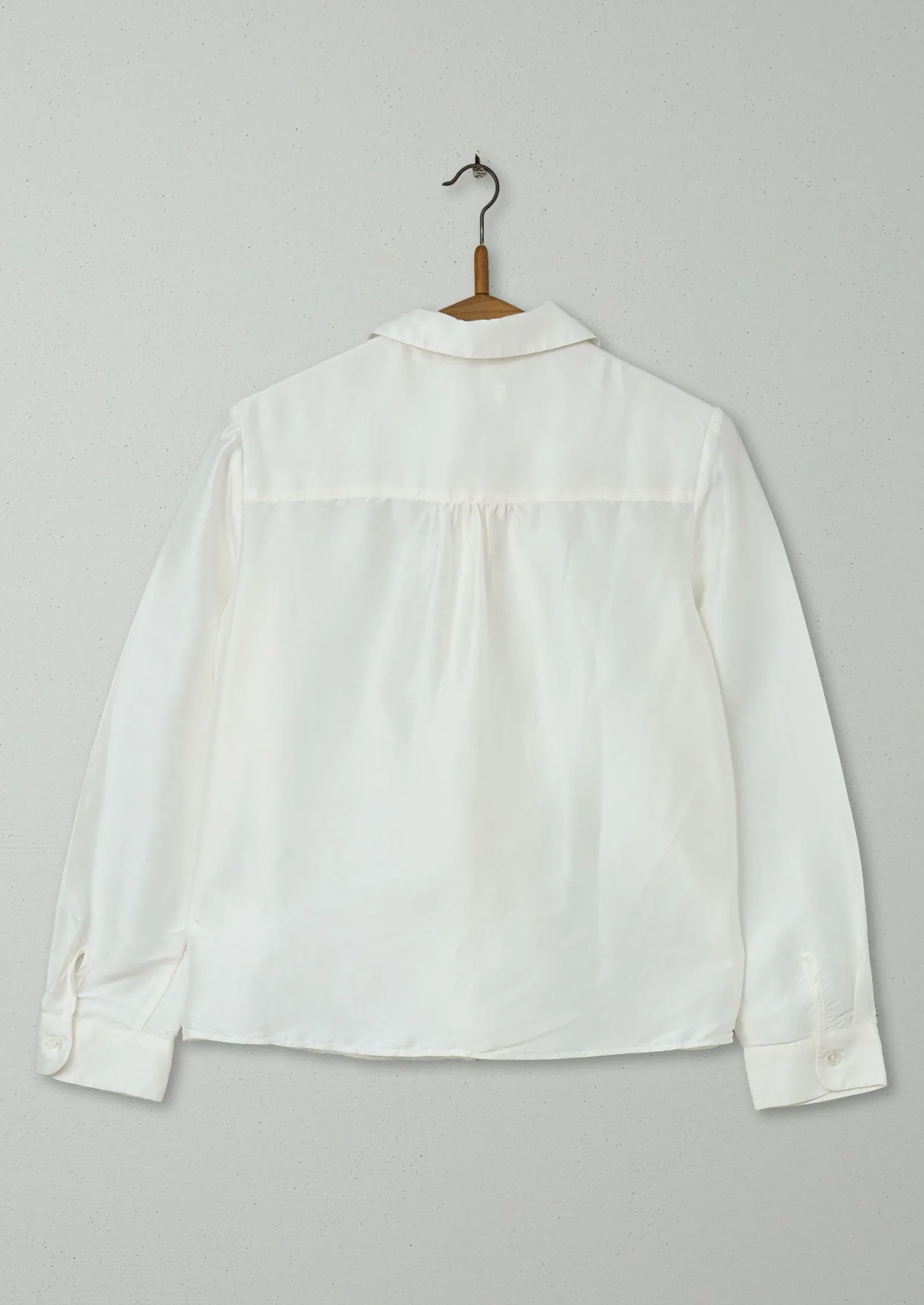 Reworn Silk Dupion Ruffle Shirt Size 6 (619) | Egg Shell sold by TOAST product image thumbnail 2