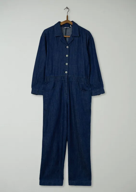 Reworn Hemp Cotton Jumpsuit size 8 (692) | Indigo sold by TOAST