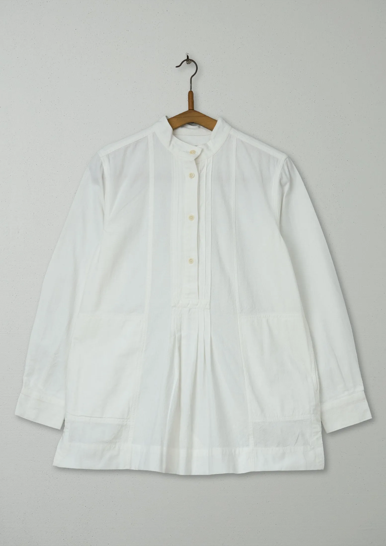 Reworn Textured Cotton Smock Shirt Size 8 (622) | Ecru sold by TOAST