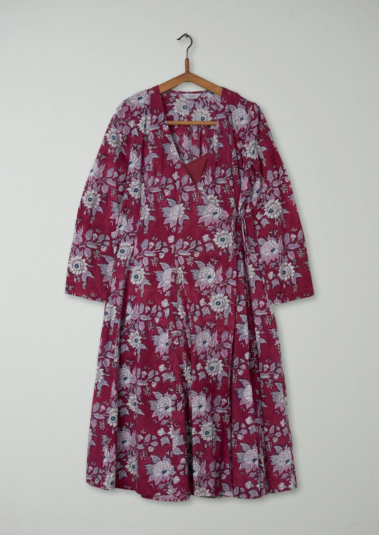 Reworn Cotton Wrap Print Dress Size 10 (1120) | Multi sold by TOAST