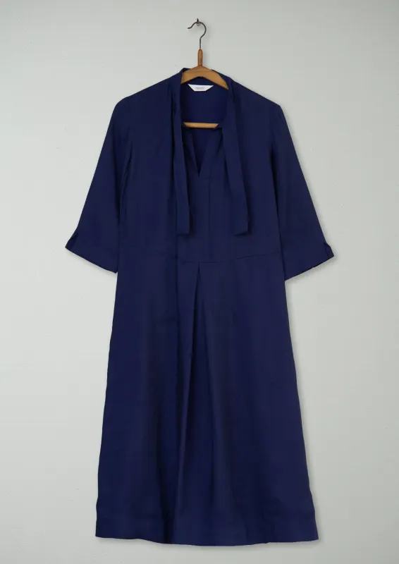 Reworn Tie Neck Dress Size 6 (1082) | Royal Blue sold by TOAST
