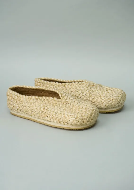 Reworn Pia Woven Jute Clogs Size 39 (353) | Natural sold by TOAST