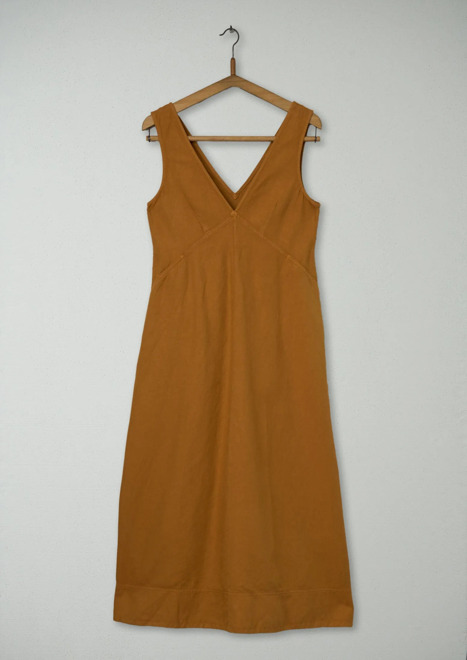 Reworn Cotton Linen Twill Dress Size 6 (989) | Butterscotch sold by TOAST