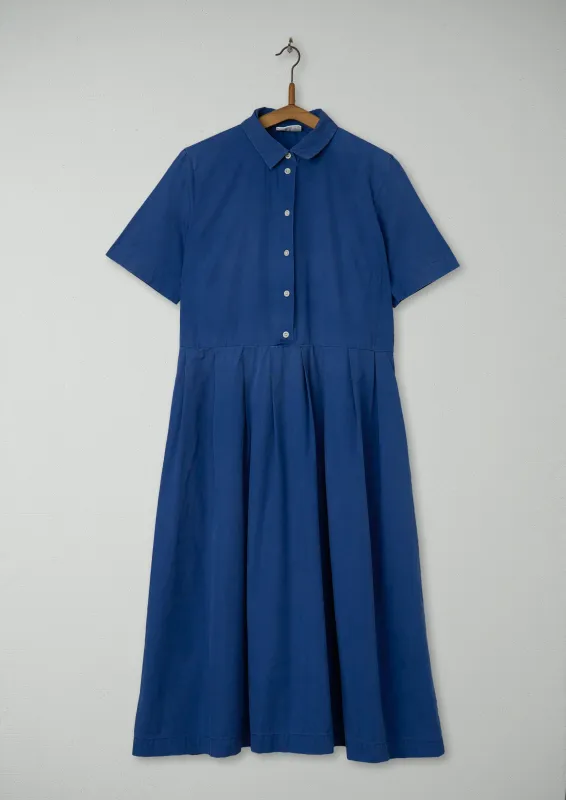 Reworn Pleated Shirt Dress Size 10 (953) | Blue sold by TOAST