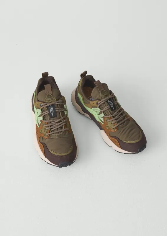 Flower Mountain Yamano Kaiso Panelled Trainers | Deep Olive sold by TOAST