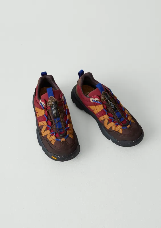Flower Mountain Iwano 2 Panelled Trainers | Claret Red/Copper sold by TOAST