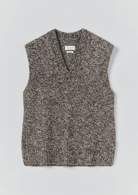 Marled Donegal V Neck Tank | Granite Marl sold by TOAST