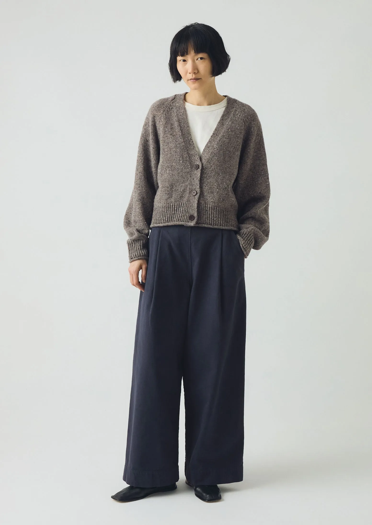 Donegal Wool V Neck Cardigan | Smoke sold by TOAST product image thumbnail 4