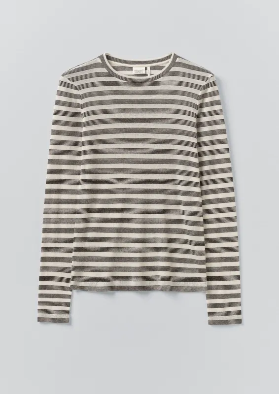 Agnes Stripe Wool Lyocell Tee | Cream/Black sold by TOAST