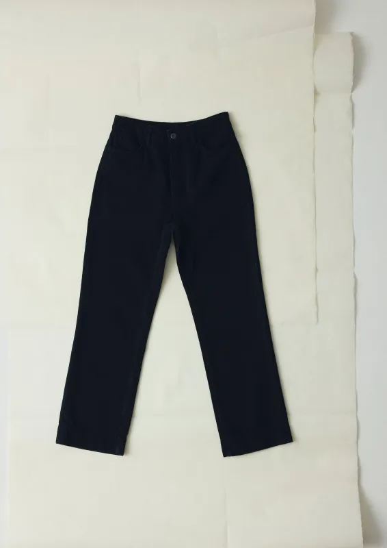 Denim Slim Trousers | Carbon Black sold by TOAST
