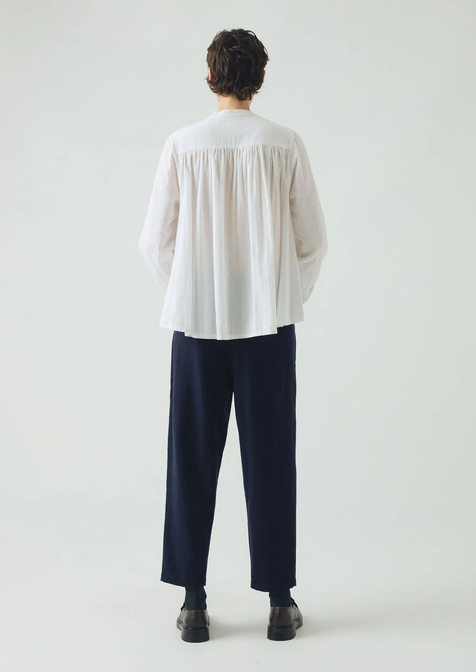 Alix Cotton Wool Houndstooth Trousers | Dark Navy sold by TOAST product image thumbnail 4