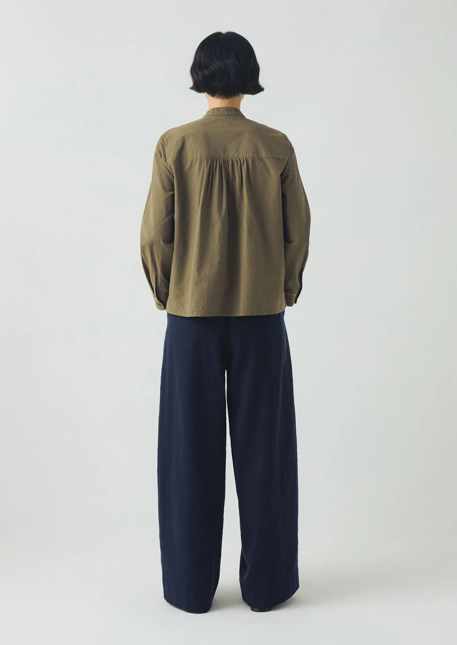 Corinne Cotton Wool Houndstooth Trousers | Dark Navy sold by TOAST product image thumbnail 4