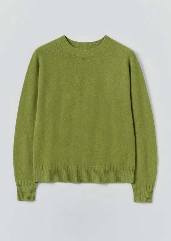 Wool Cashmere Crew Neck Sweater | Soft Green sold by TOAST