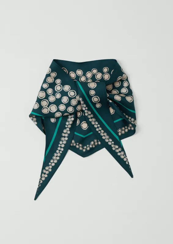 Spotted Carapace Print Silk Bandana | Beetle Green sold by TOAST