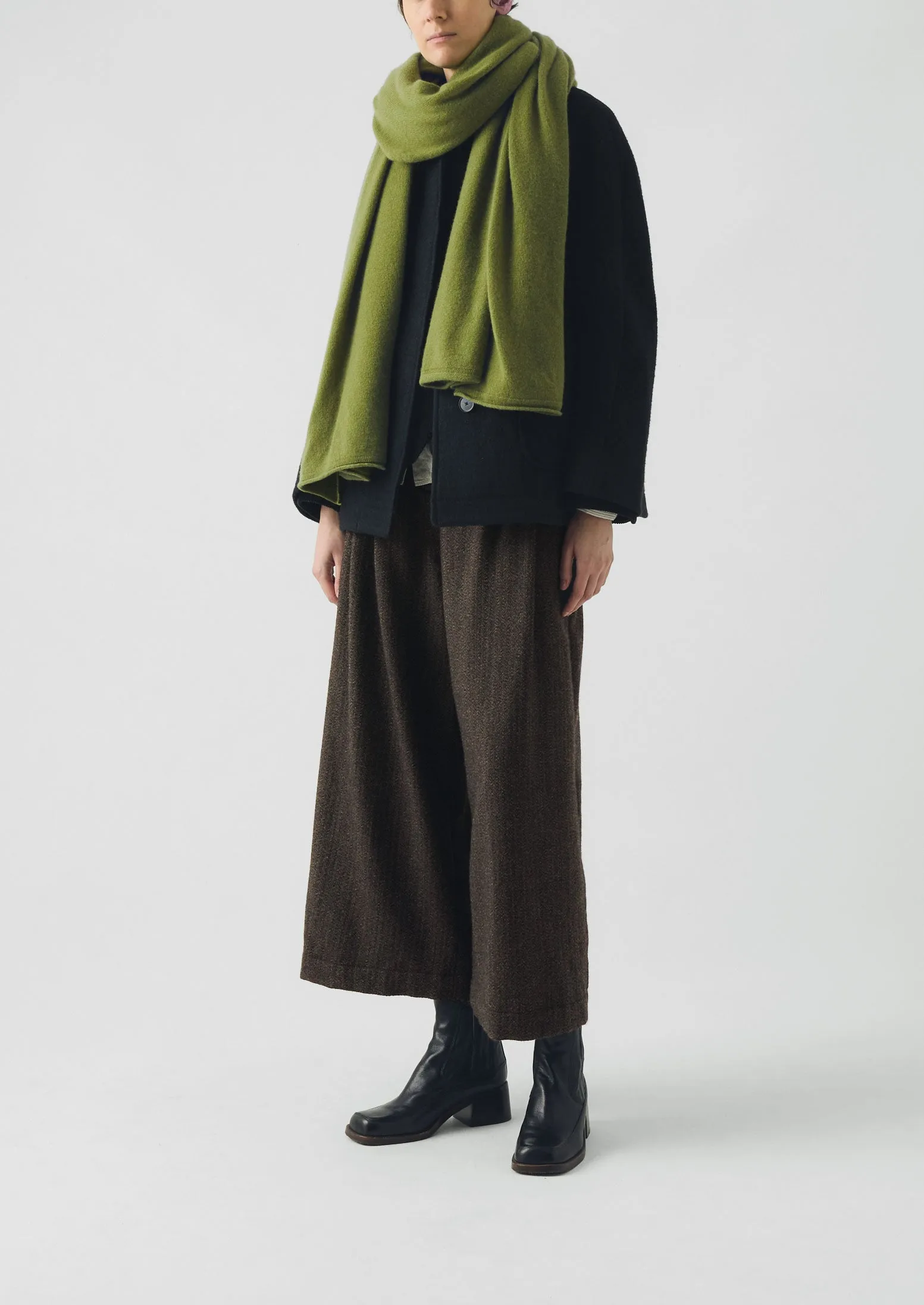 Cashmere Wool Wrap Scarf | Soft Green sold by TOAST product image thumbnail 4