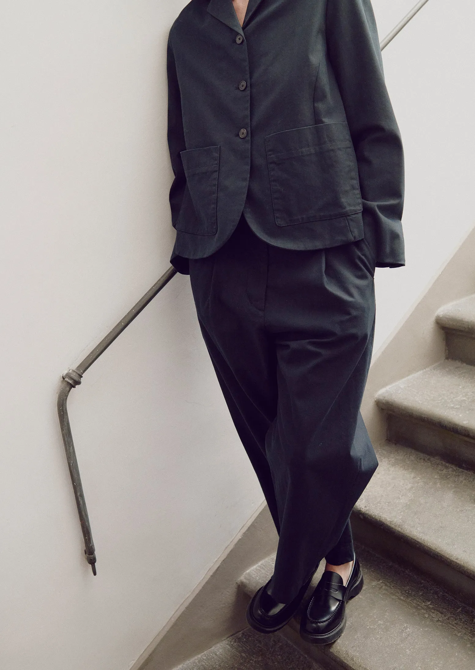 Cotton Wool Herringbone Jacket | Black sold by TOAST product image thumbnail 3