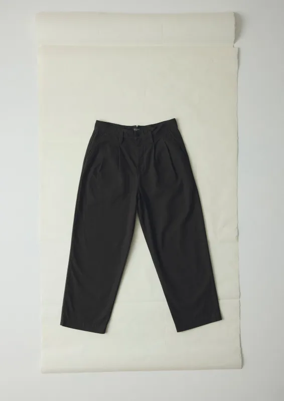 Bill Cotton Canvas Wide Leg Trousers | Soft Black made by TOAST