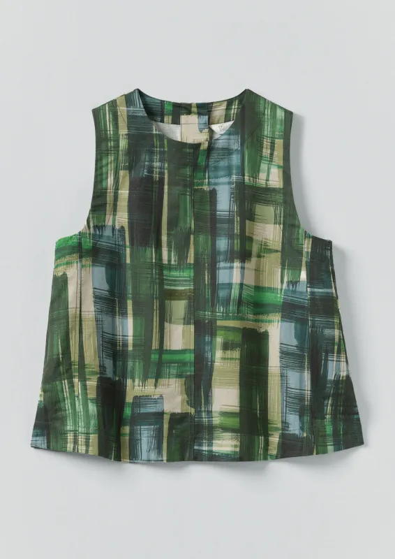 Painted Tweed Cotton Linen Top | Clover Green sold by TOAST