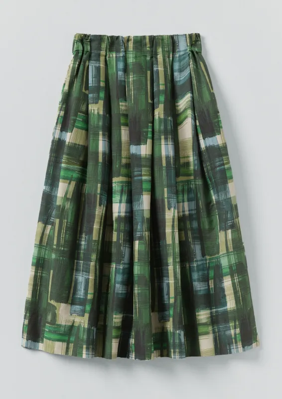 Painted Tweed Cotton Linen Skirt | Clover Green sold by TOAST