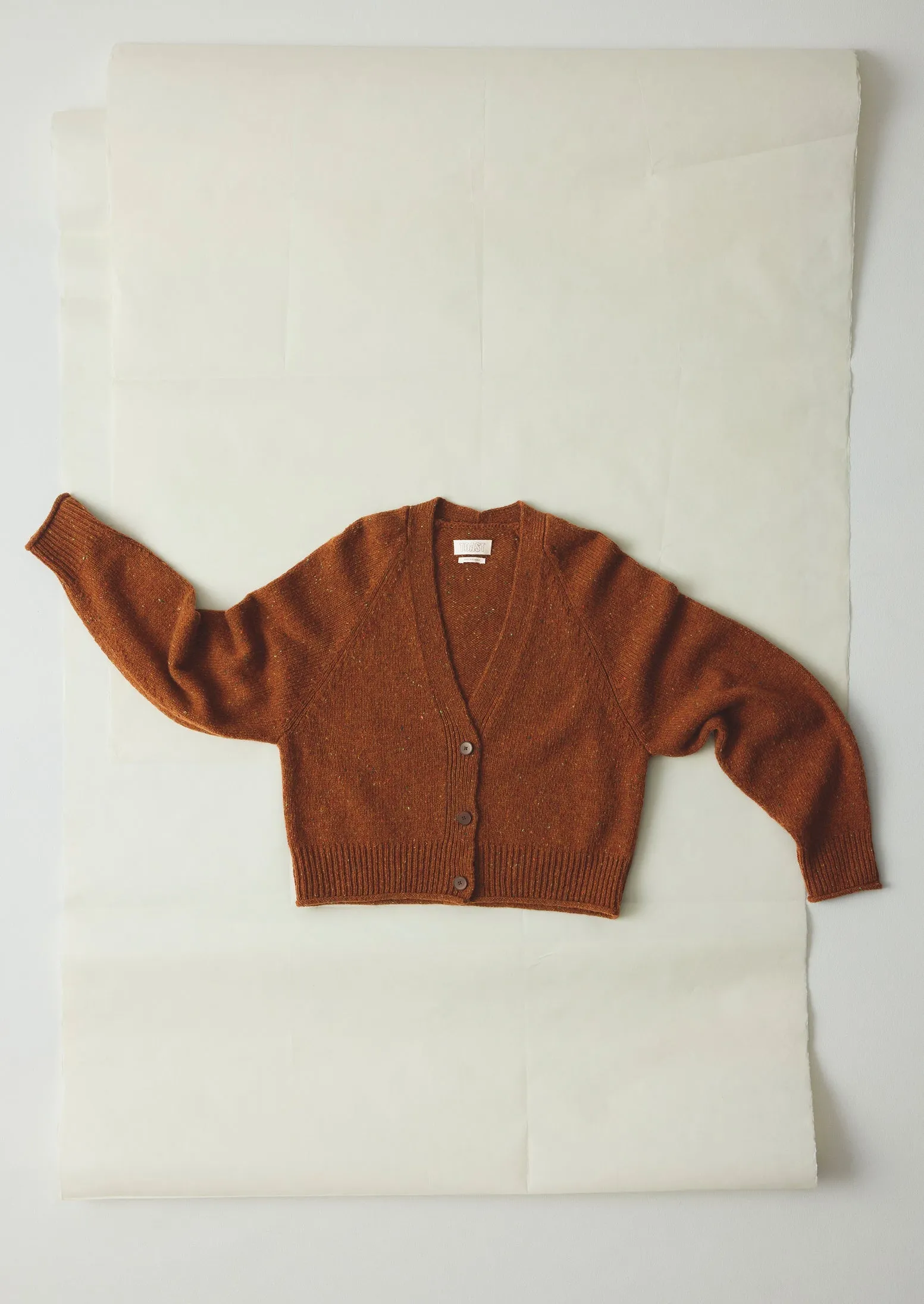 Donegal Wool V Neck Cardigan | Cinnamon sold by TOAST