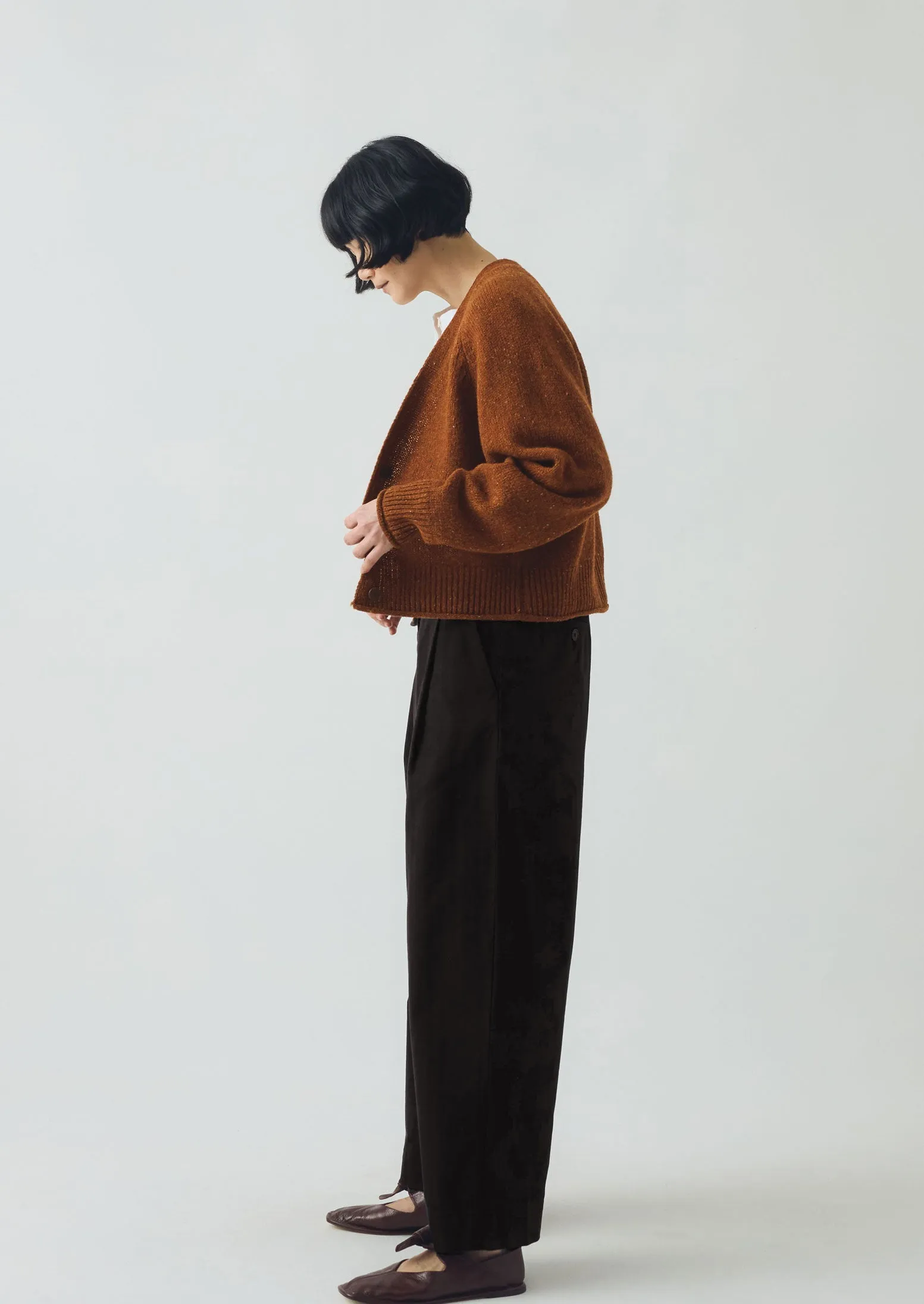 Donegal Wool V Neck Cardigan | Cinnamon sold by TOAST product image thumbnail 3