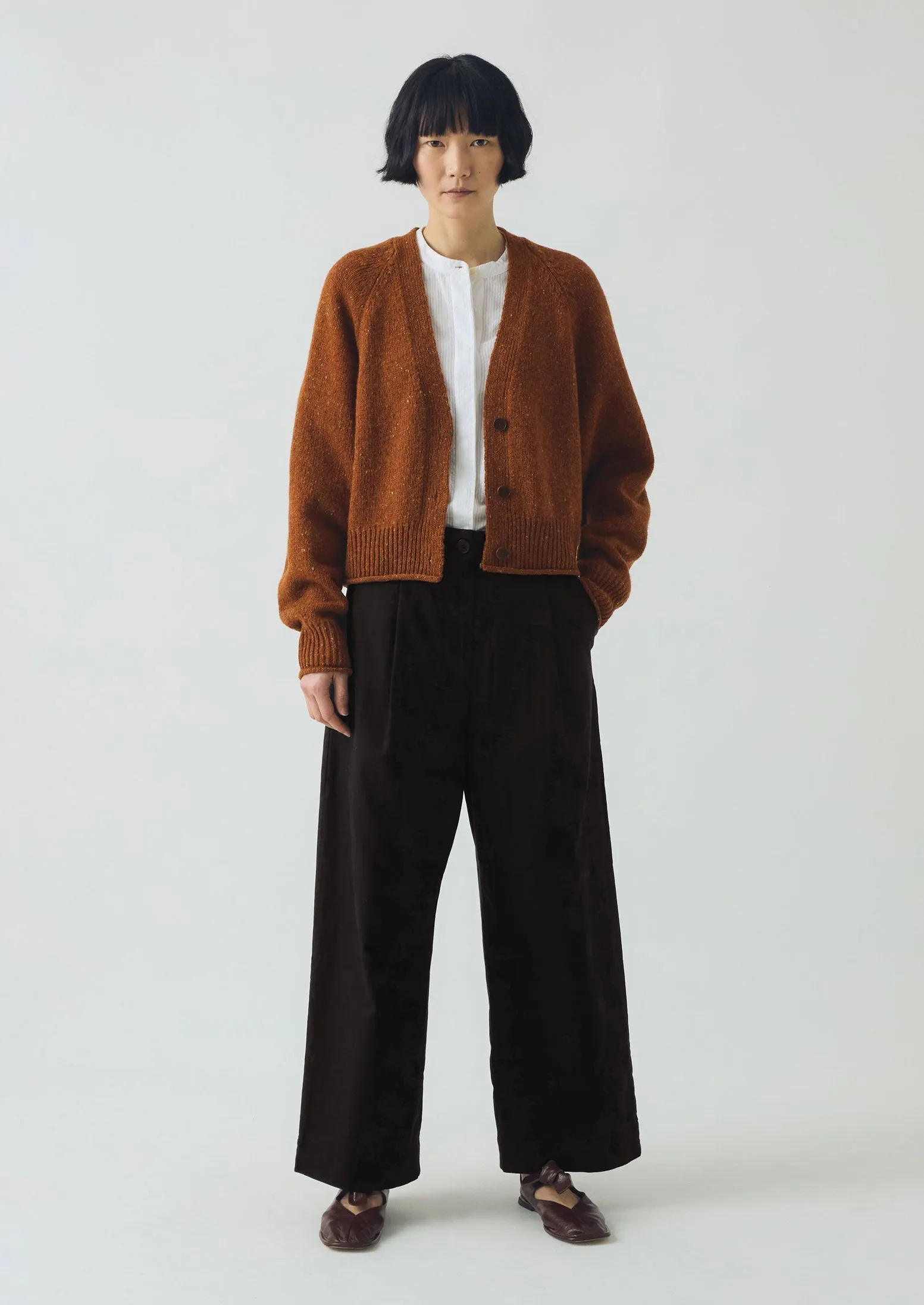 Donegal Wool V Neck Cardigan | Cinnamon sold by TOAST product image thumbnail 2