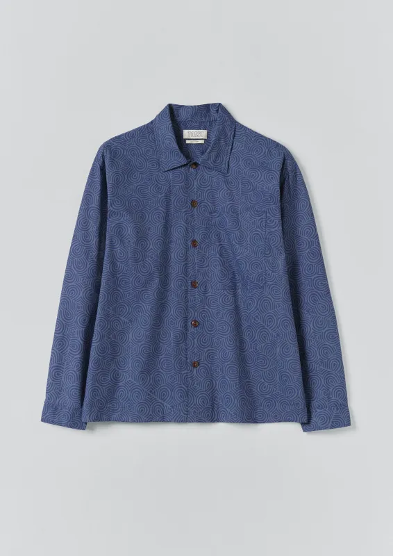 Tile Block Print Shirt | Misty Blue sold by TOAST