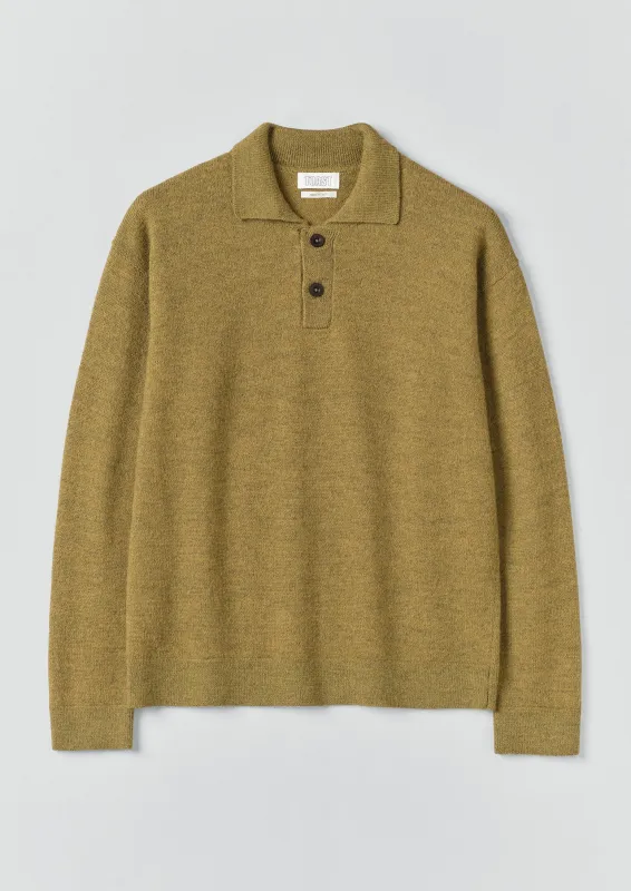 Wool Alpaca Polo Sweater | Pear sold by TOAST